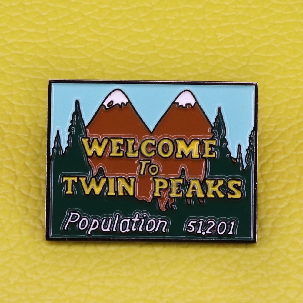 Square Twin Peaks TV Show Enamel Pin